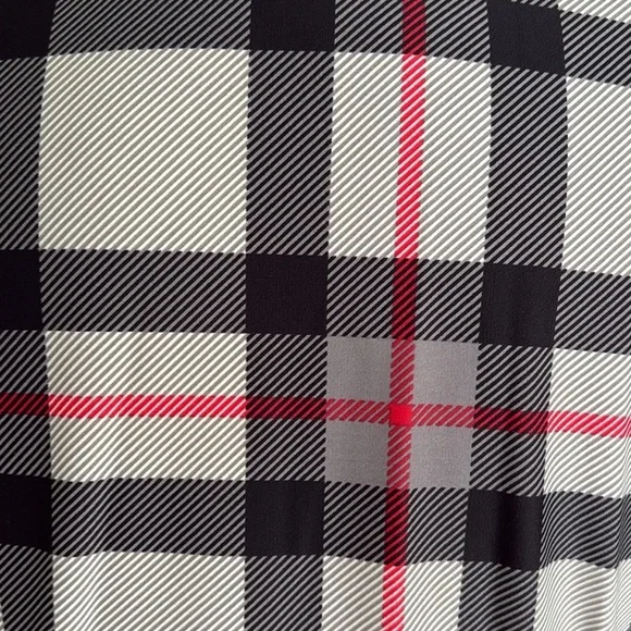 Jude Connally Elodie Black Gray Red Plaid Print Quarter Zipper Mini Dress - S